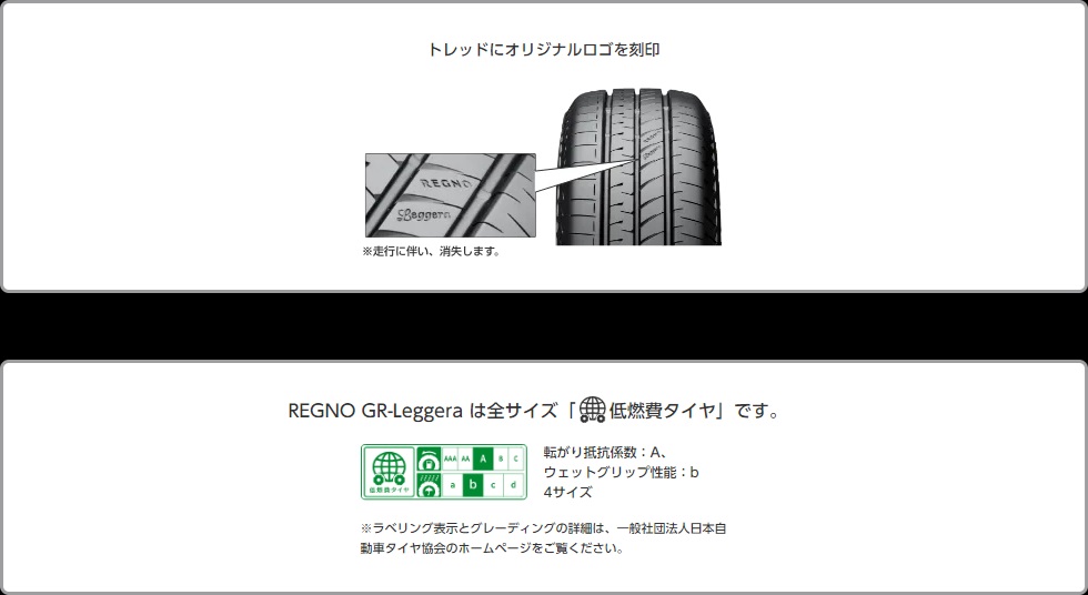 レグノLeggera軽自動車用タイヤ